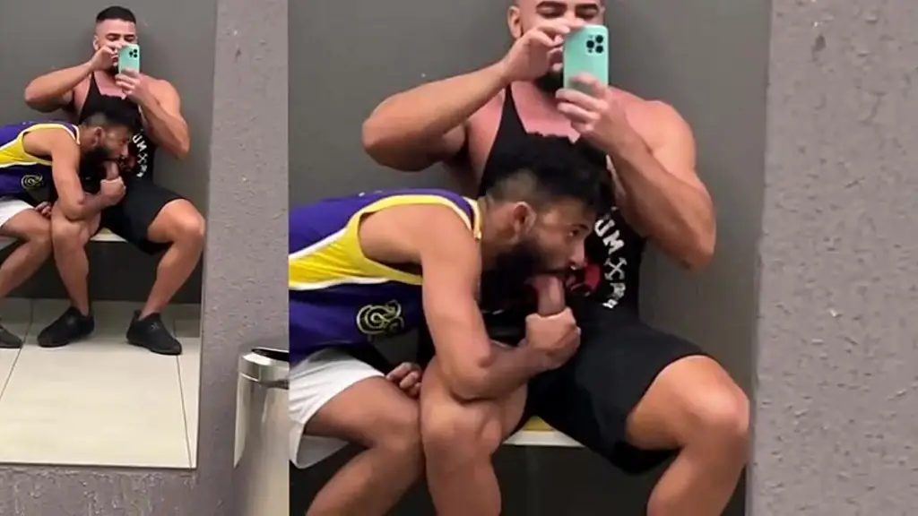 o professor da academia me fudeu no banheiro