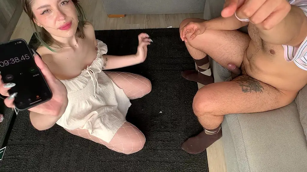 spit fucked and throated, challenge to see how fast she can make me cum