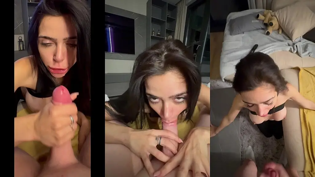 sloppy bj and cum all over me and my clothes