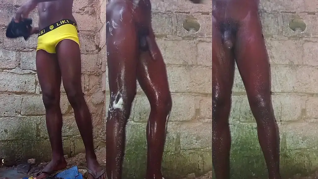 machao pauzudo tomando banho