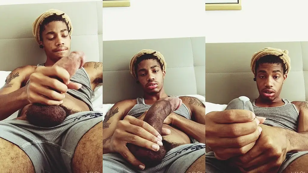 titus strokes his bbc in your face & cums through his briefs!