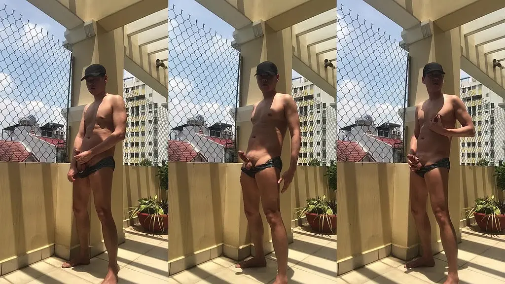 masturbation on balcony