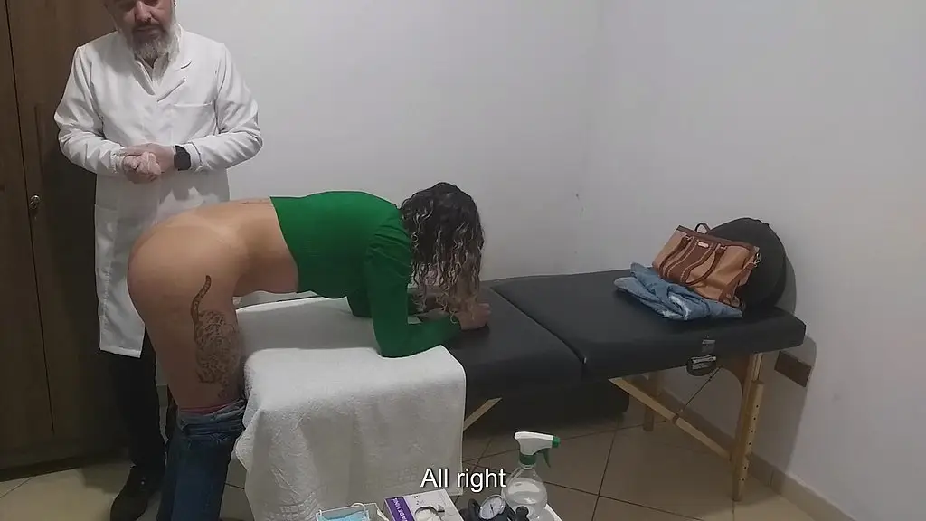 real examination of anal touch in a woman by the proctologist.