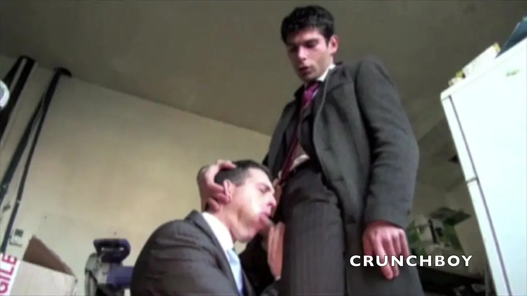sex with two boy in unfiorm work suit and class
