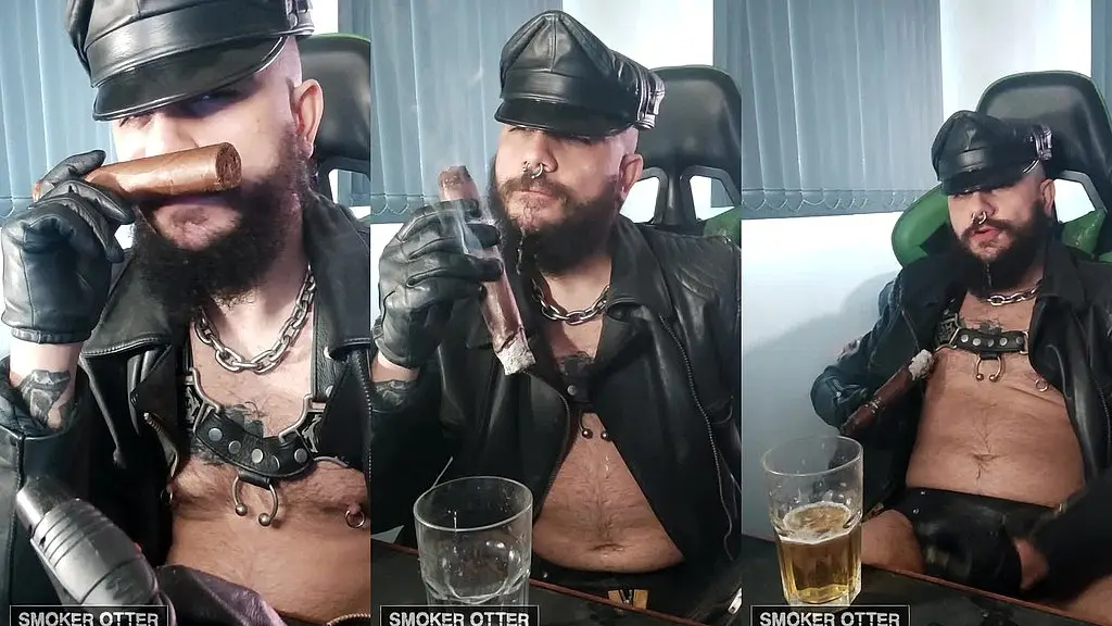 solo pierced cigar gloved leather bate and cum