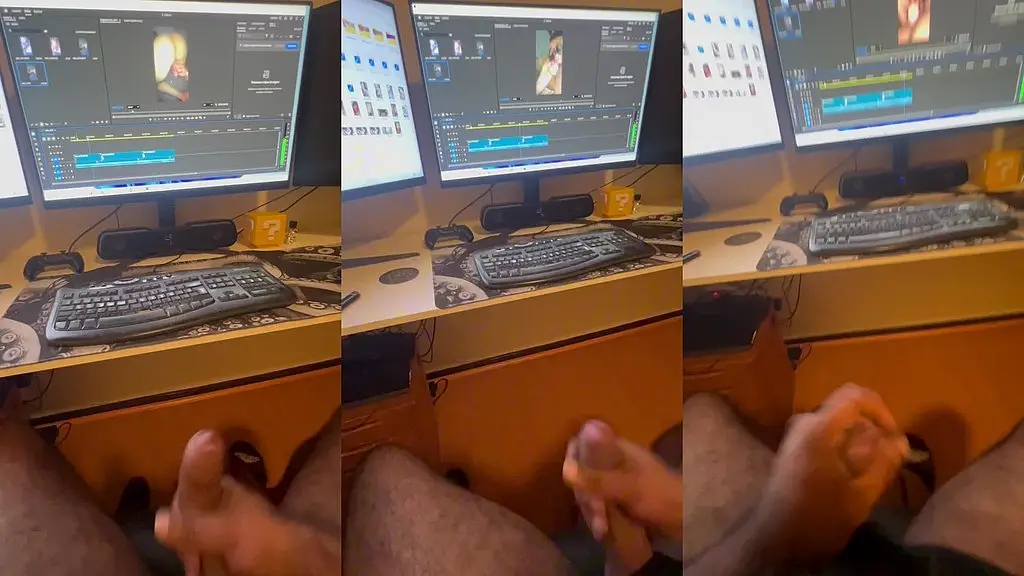 eu cheio de tesao editando meus proprios videos