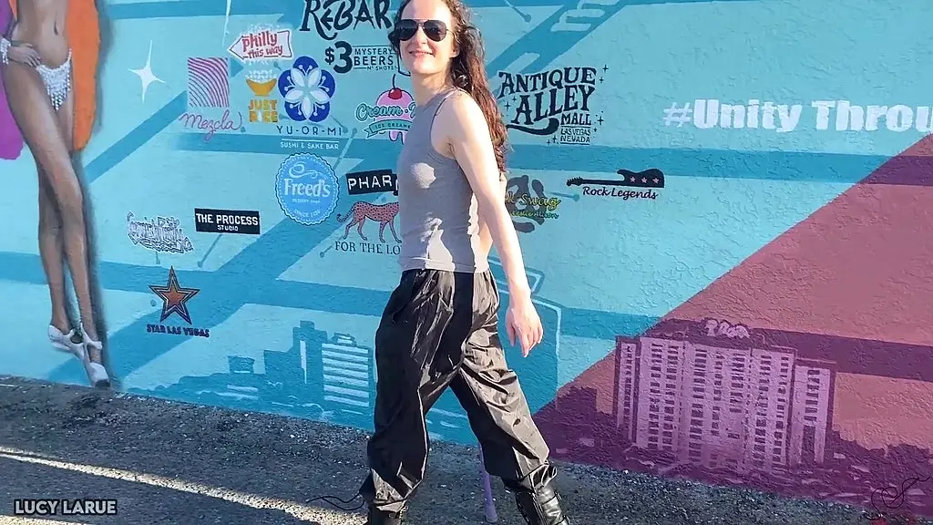 walking around las vegas in windbreaker pants