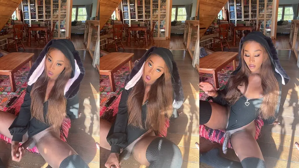 big dick trans bunnygirl gets off