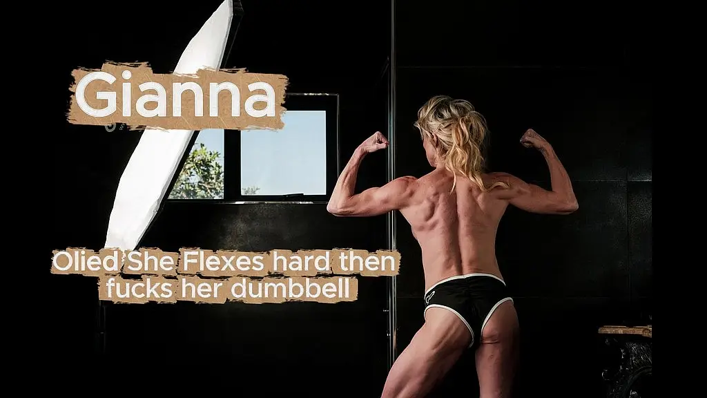 oiled & flexed: dumbbell fucked hard