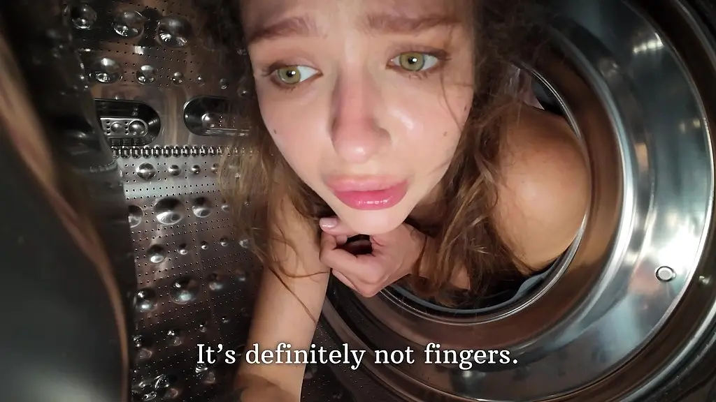 pov: step sister stuck in the washing machine. i put my dick in her virgin ass. squirting from anal