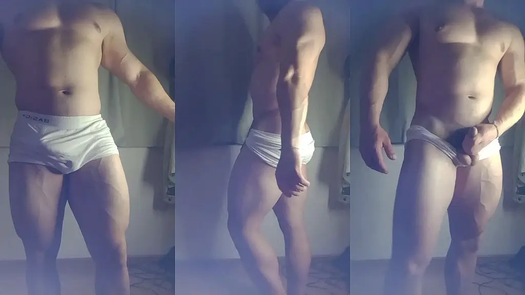 saymonfitness se exibindo gostoso para fans seu pauzao
