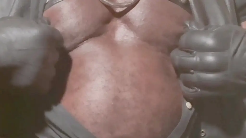 intense verbal leather muscle titplay & edging bate