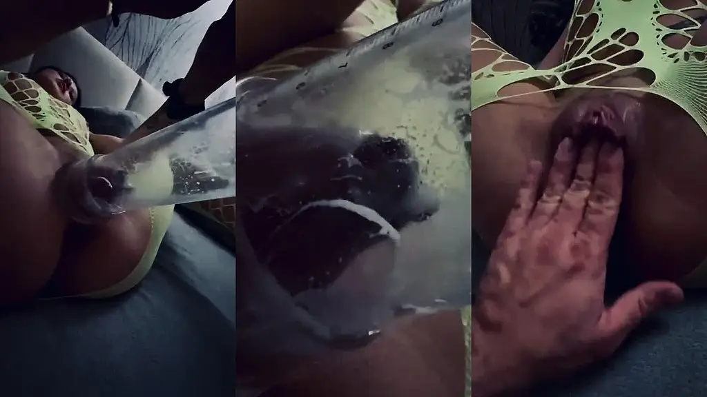 sexy girl masturbates and sucks pussy