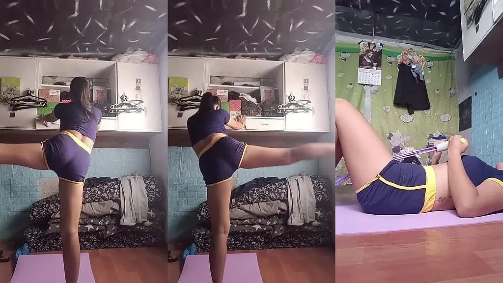 petite asian babe workout fitness training