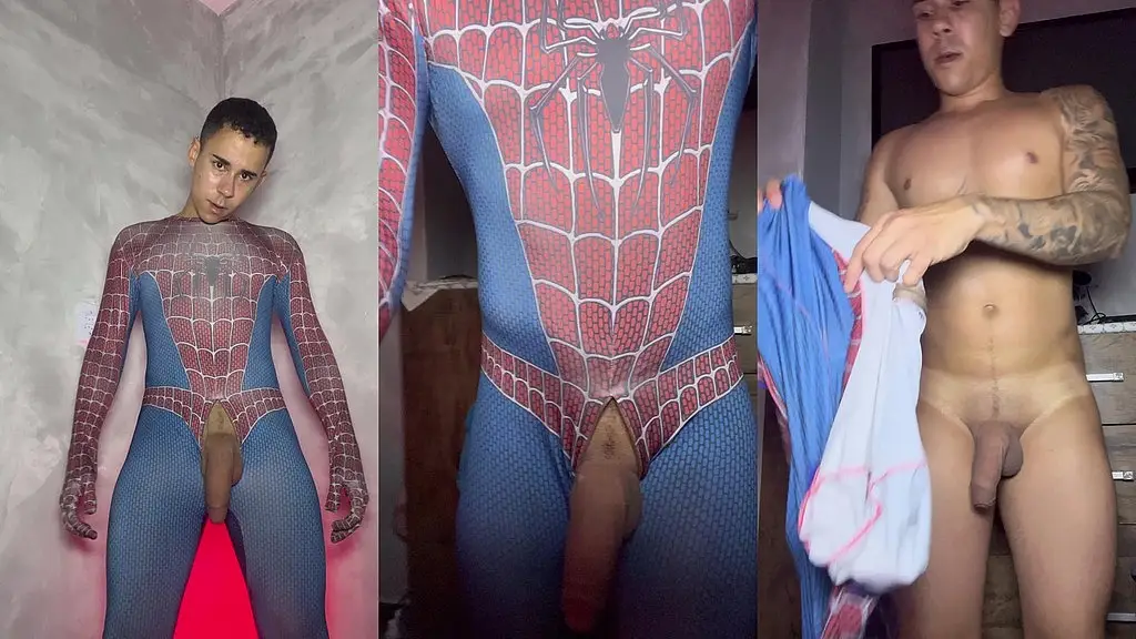 homem aranha dotado gozando