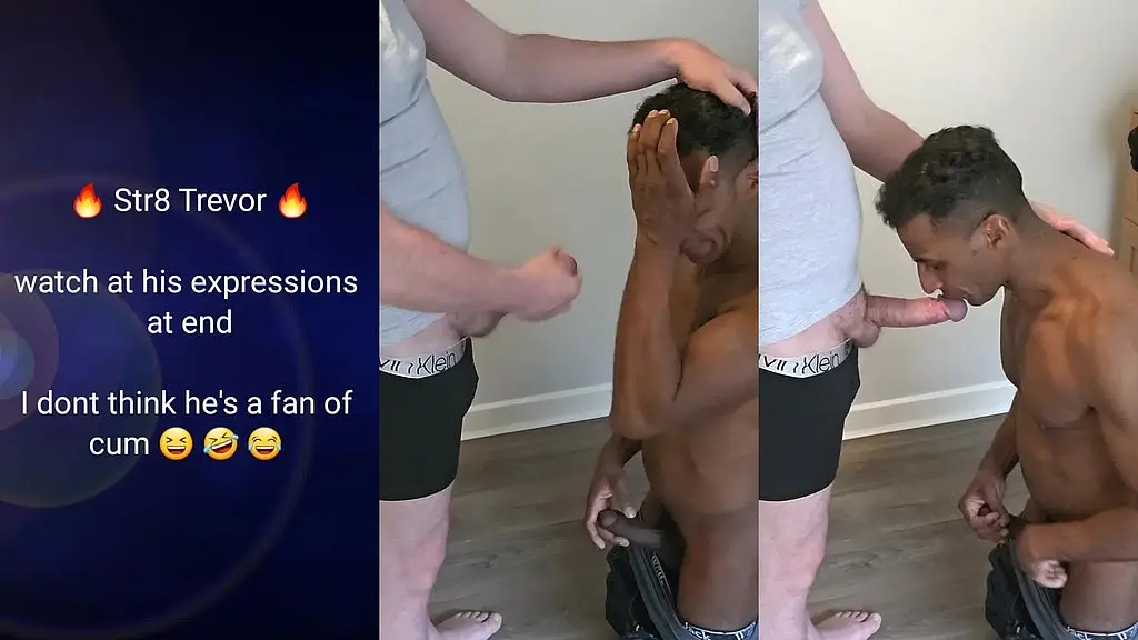 unblurred str8 black trevor gets on his knees