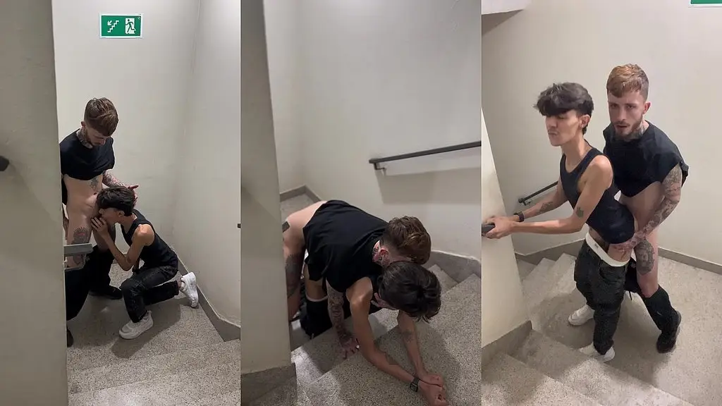 got caught in emergency stairs