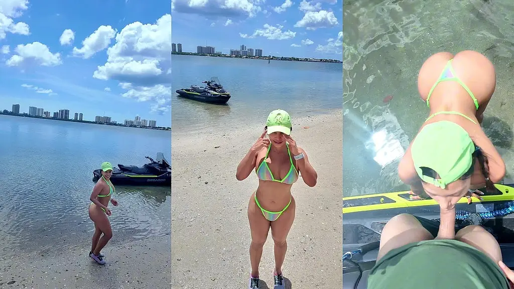 sucking & fucking my jetski instructor s dick on the beach