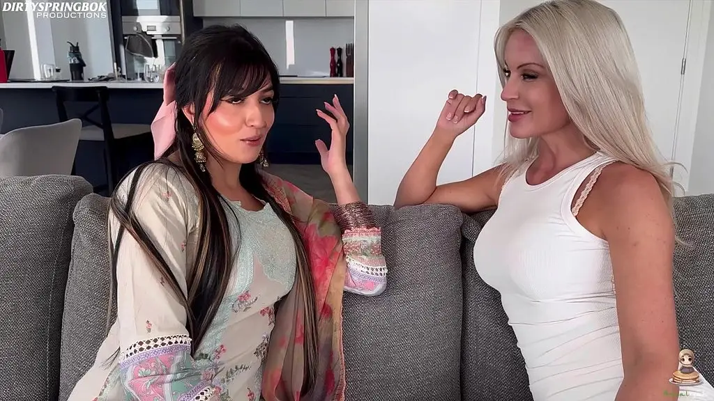 lesbian awakening: british milf licks a sweet indian girl out of her traditional dress, girl on girl interracial, halal to hardcore