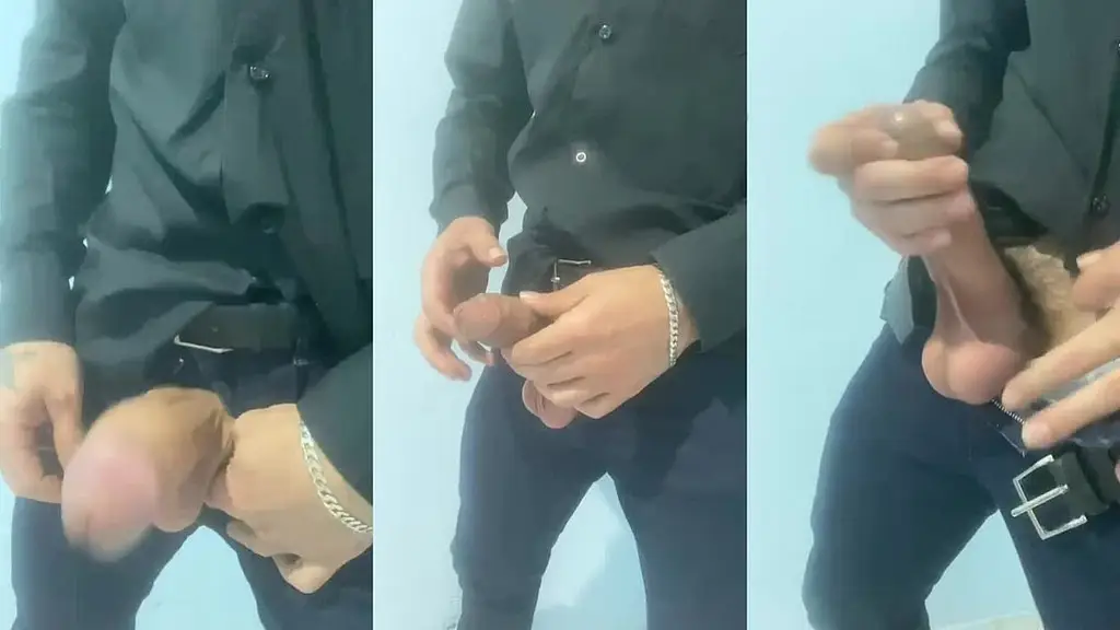fui trabalhar bem trajado, quando cheguei em casa aproveitei o visual e gravei uma gozada!