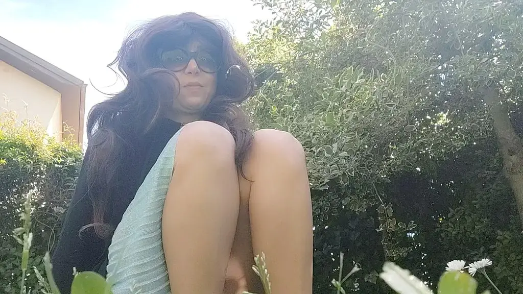 chantalchannel - outdoor without panties!! pee on the grass in a public park