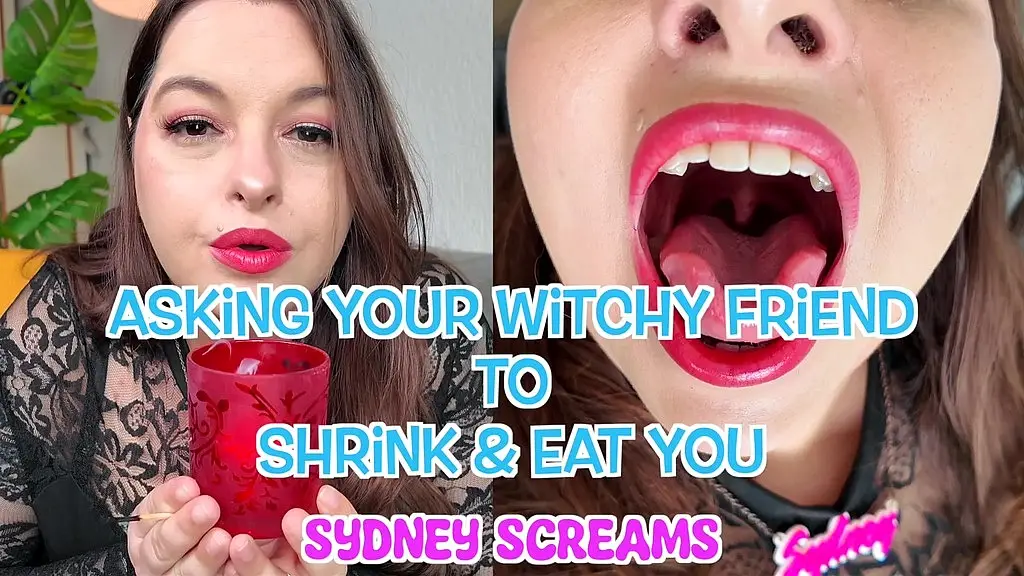 asking your witchy friend to shrink & eat you - following your wishes sydney screams uses magic to shrink you down then devour your tiny body - shrinking, vore, gtsv, pov
