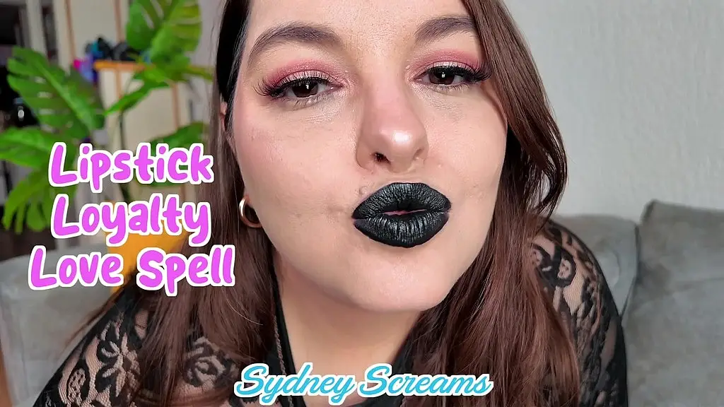lipstick loyalty love spell - your lipstick goddess sydney screams casts a powerful spell to further ensnare your mind - pov kissing, black lipstick, witchcraf