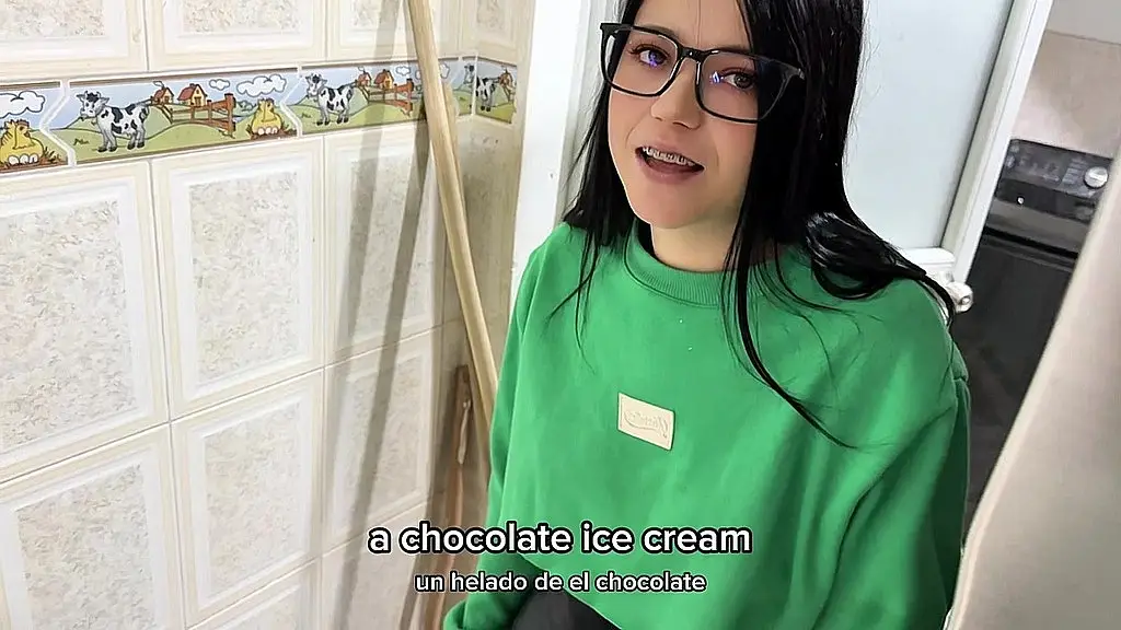 i stay home alone with my step-cousin and ask him for ice cream.
