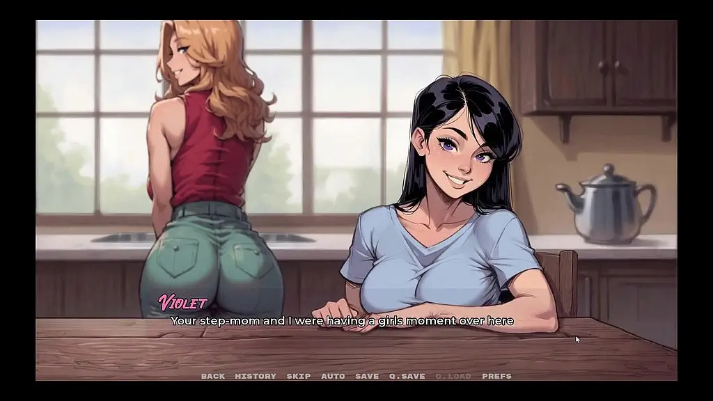 my new girlfriend [ taboo hentai game ] ep.48 caught by my step father in law with my step mom and gf in the kitchen !