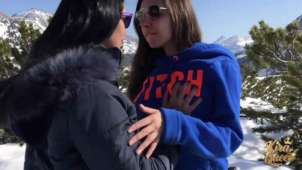 kira queen and her girlfriend s mountain trip turns into heated sex!