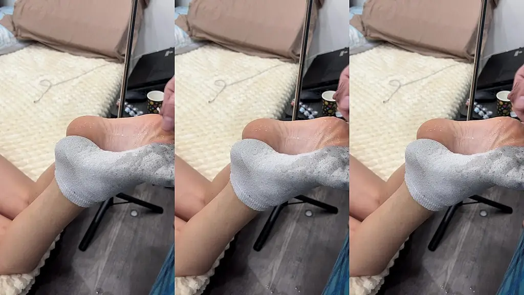 cum on feet socks