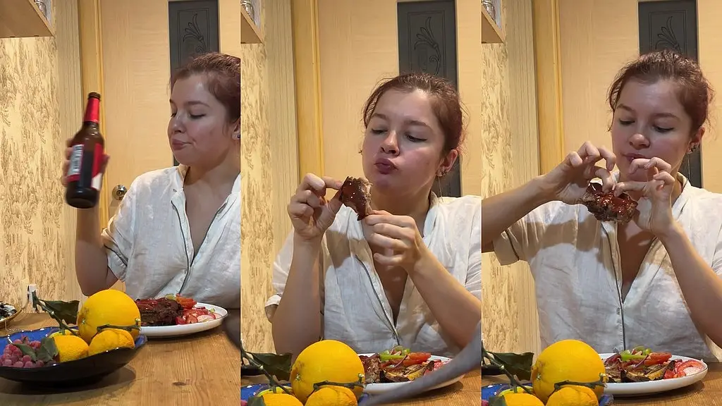 i greedily eat ribs with my hands