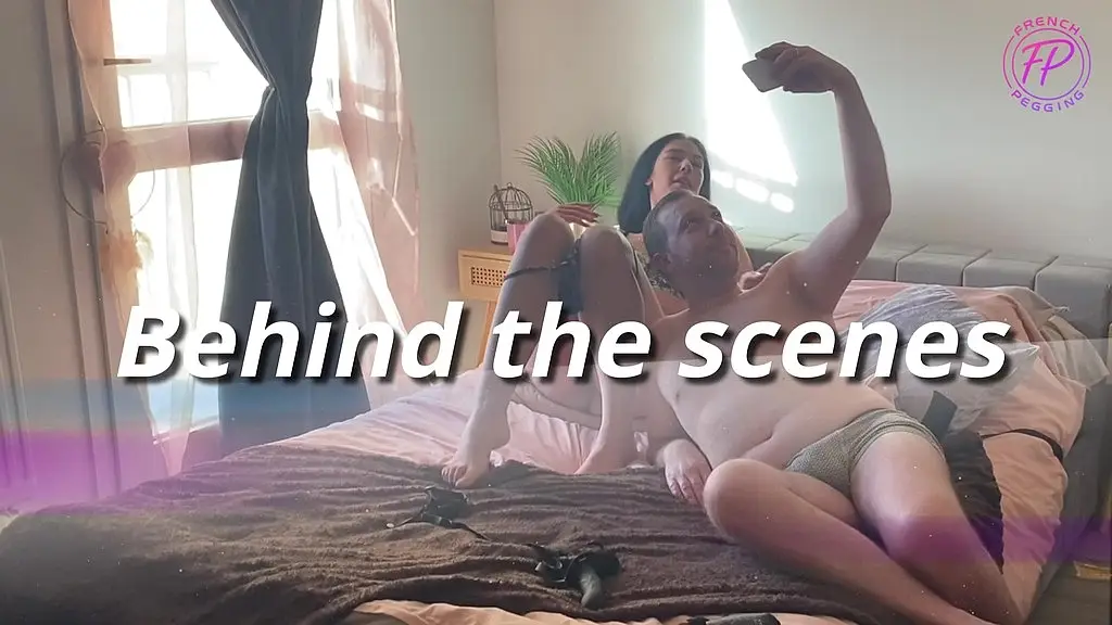 french pegging - bts: the new double vibrating strapon that made me cum while fucking him!