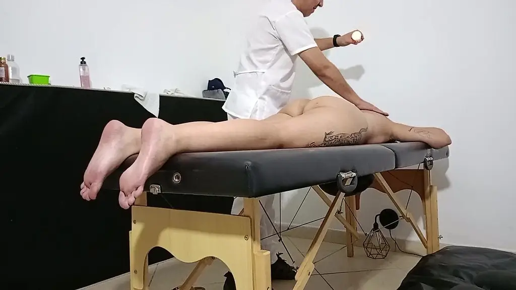 massage with hot candle and oil.