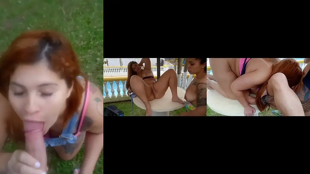 ruiva casada e convidada pra ir em um sitio participar de uma resenha faz um boquete em desconhecido e transa com o casal brazil
