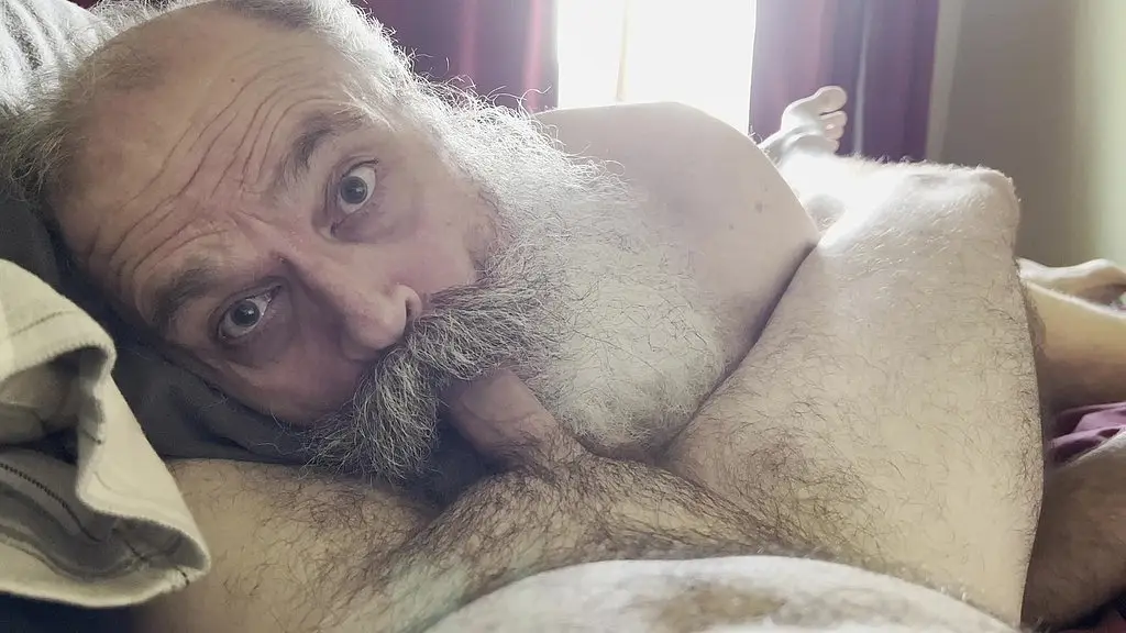 big bearded grandpa sucks cock