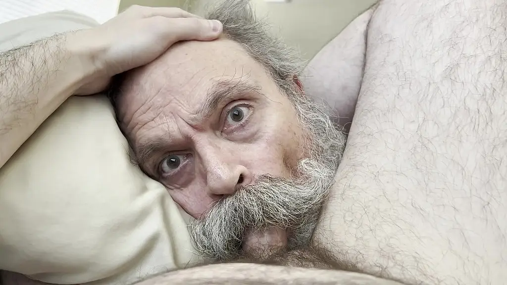 straight down his gullet - moustache grandpa cocksucker tyler preston swallows huge load