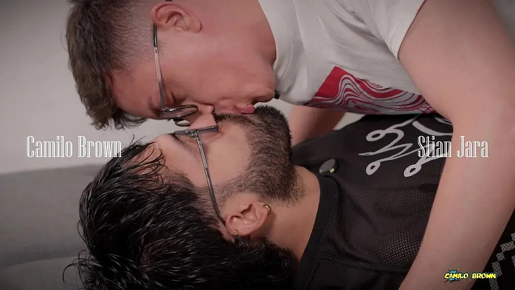 hot twink stian jara takes camilo brown s big cock bareback and swallows his cum load