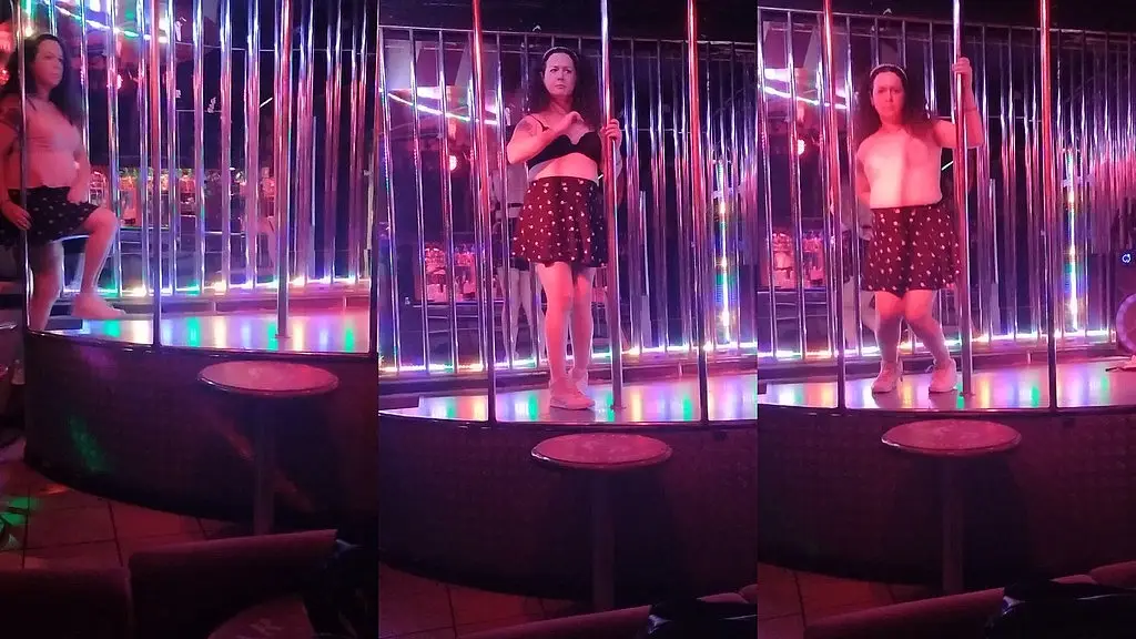 tgirl pornstar nikki montero at the nightclub topless for str8 customers