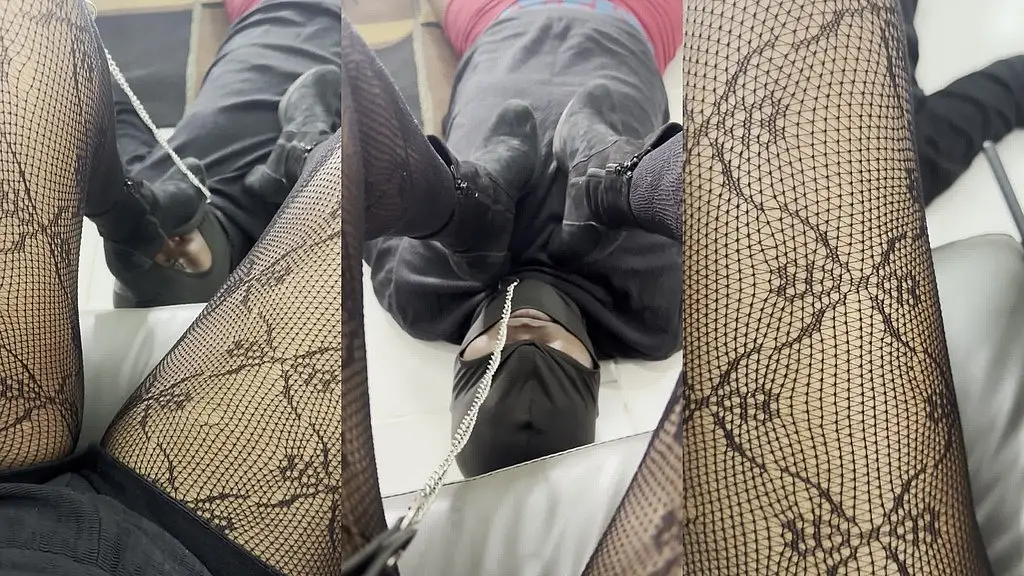 domina havi is dominating her foot slave – african ebony femdom foot fetish bdsm session