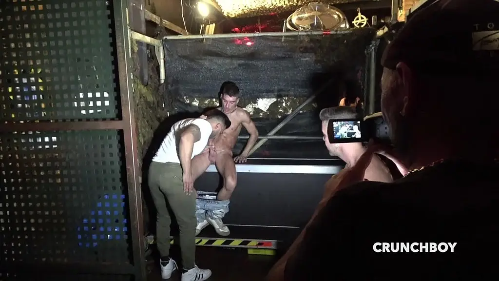 amazing big orgy in public backroom in barcleona with pornstars