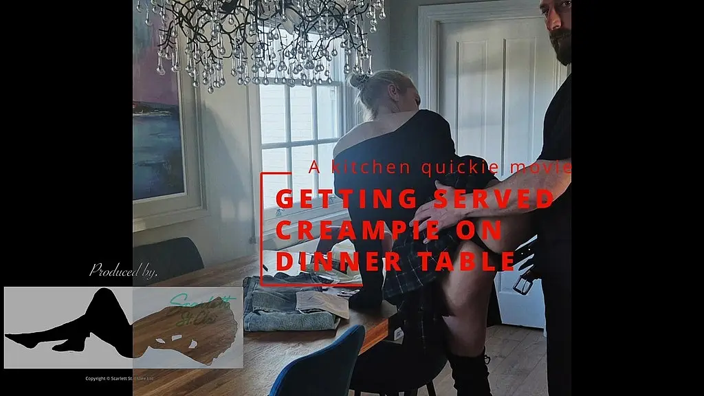 kitchen quickie with dinner table creampie