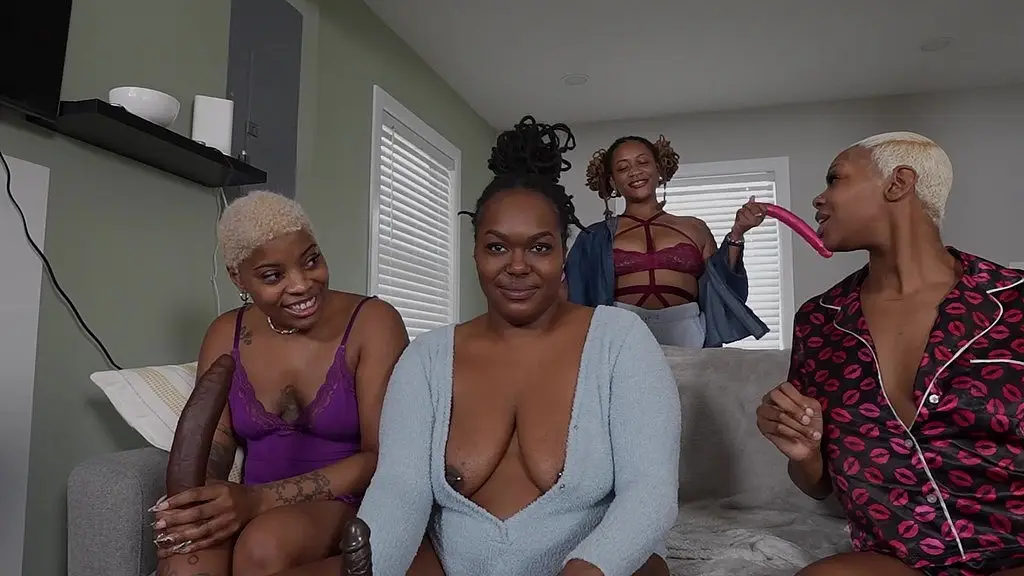 orgy lesbian slumber party: truth or dare