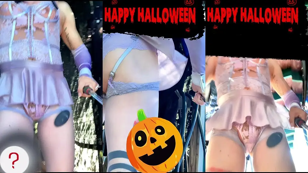 cute femboy very sexy stocking lingerie showing his panties outside
