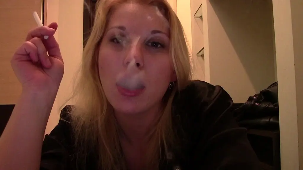luba love amateur blonde smokes & teases webcam fans sfw