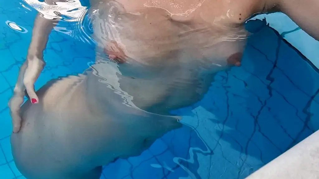in the pool, all naughty and wet