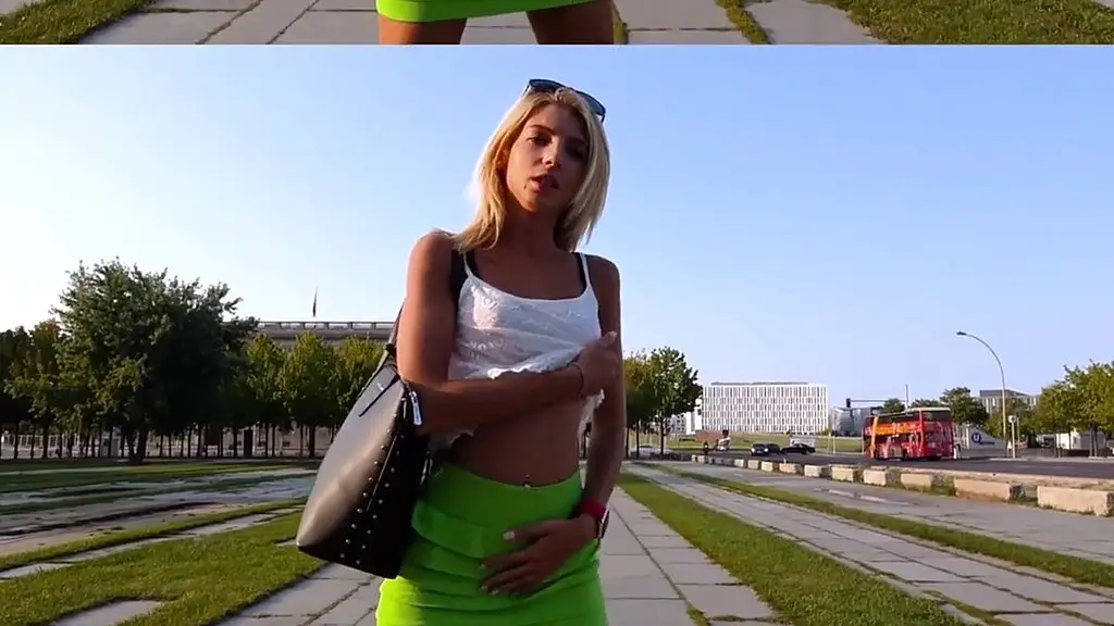 hot & super risky blowjob in the middle of berlin, germany (blonde babe)