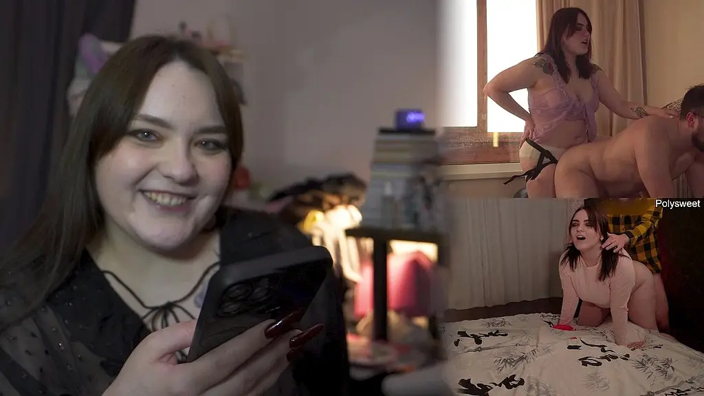 porn story - stella smirks with mischief while fucking her boyfriend with a strap-on