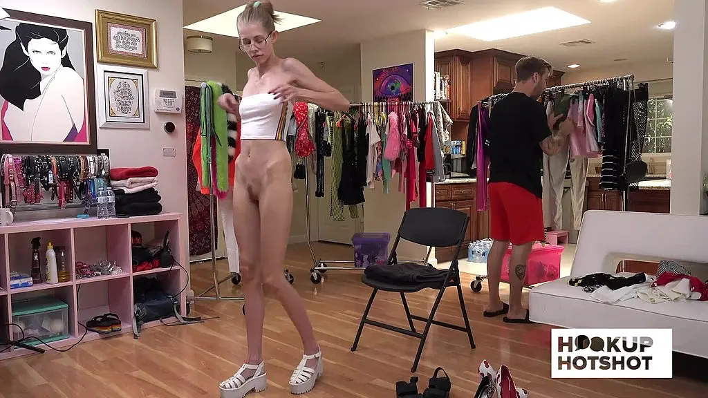 bts - skinny blonde kyaa gets gently teased by the cameraman!