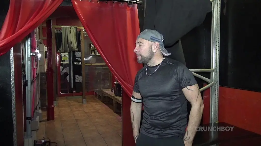 bareback video with spasnih boy in leather outfits in backroom